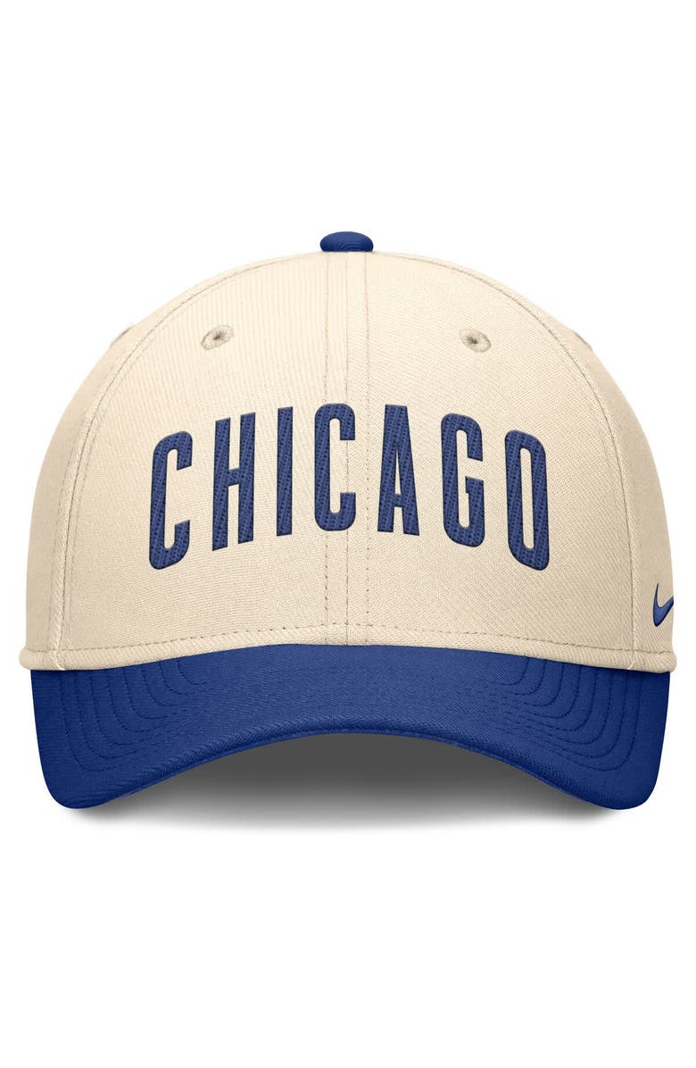 Nike Men's Nike Natural/Royal Chicago Cubs Statement Rise Performance Flex Hat, Alternate, color, Natural