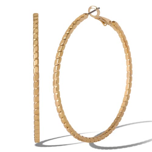 Jessica Simpson Omega Gold-tone Statement Hoop Earrings In Gold