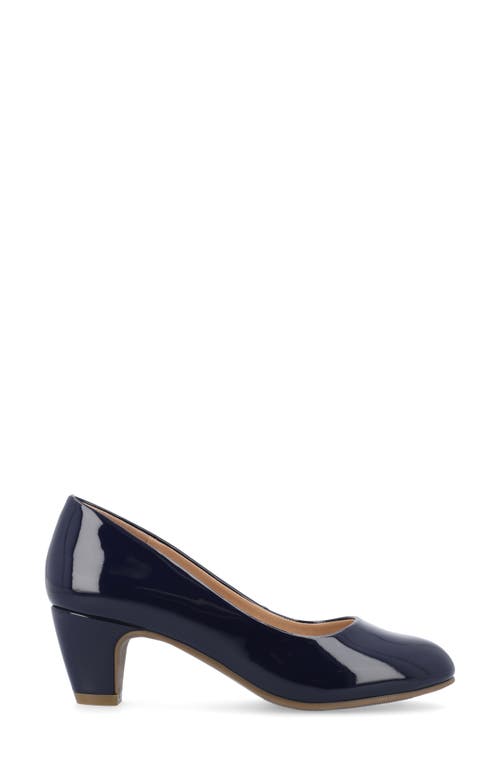 Journee Collection Luu Round Toe Pump In Patent/blue