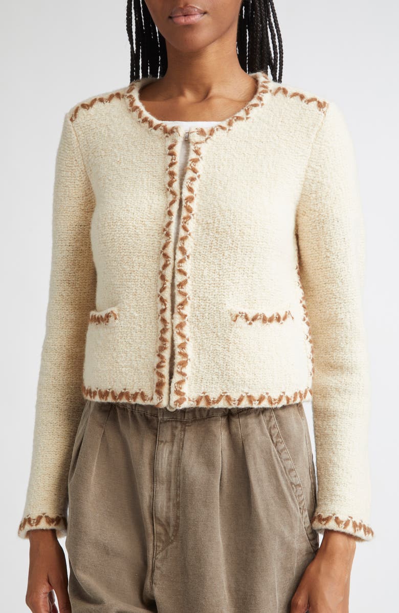 Isabel Marant Étoile Rochelle Bouclè Jacket, Alternate, color, Ecru/ Bronze