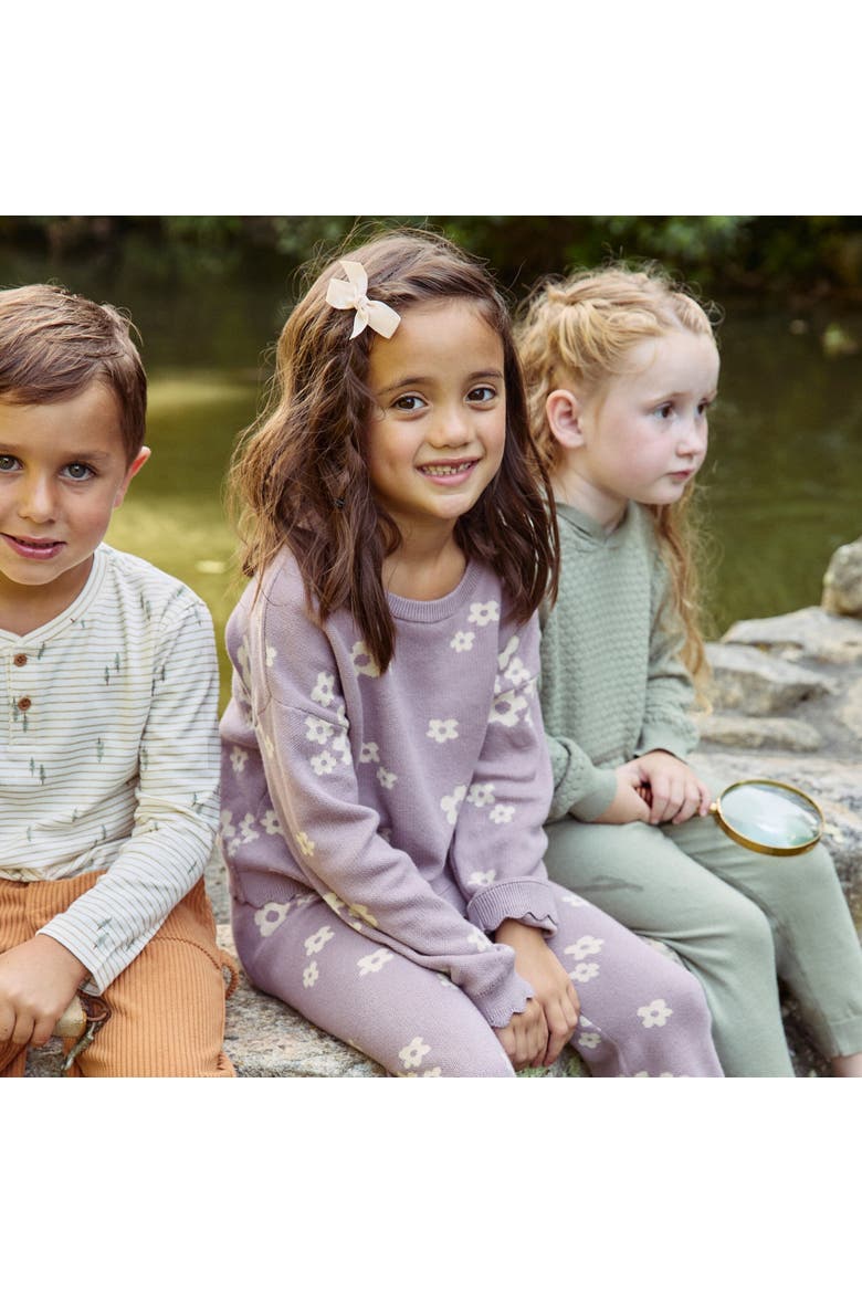 Scalloped Sweater & Pant Set, Alternate, color, Medium Lilac