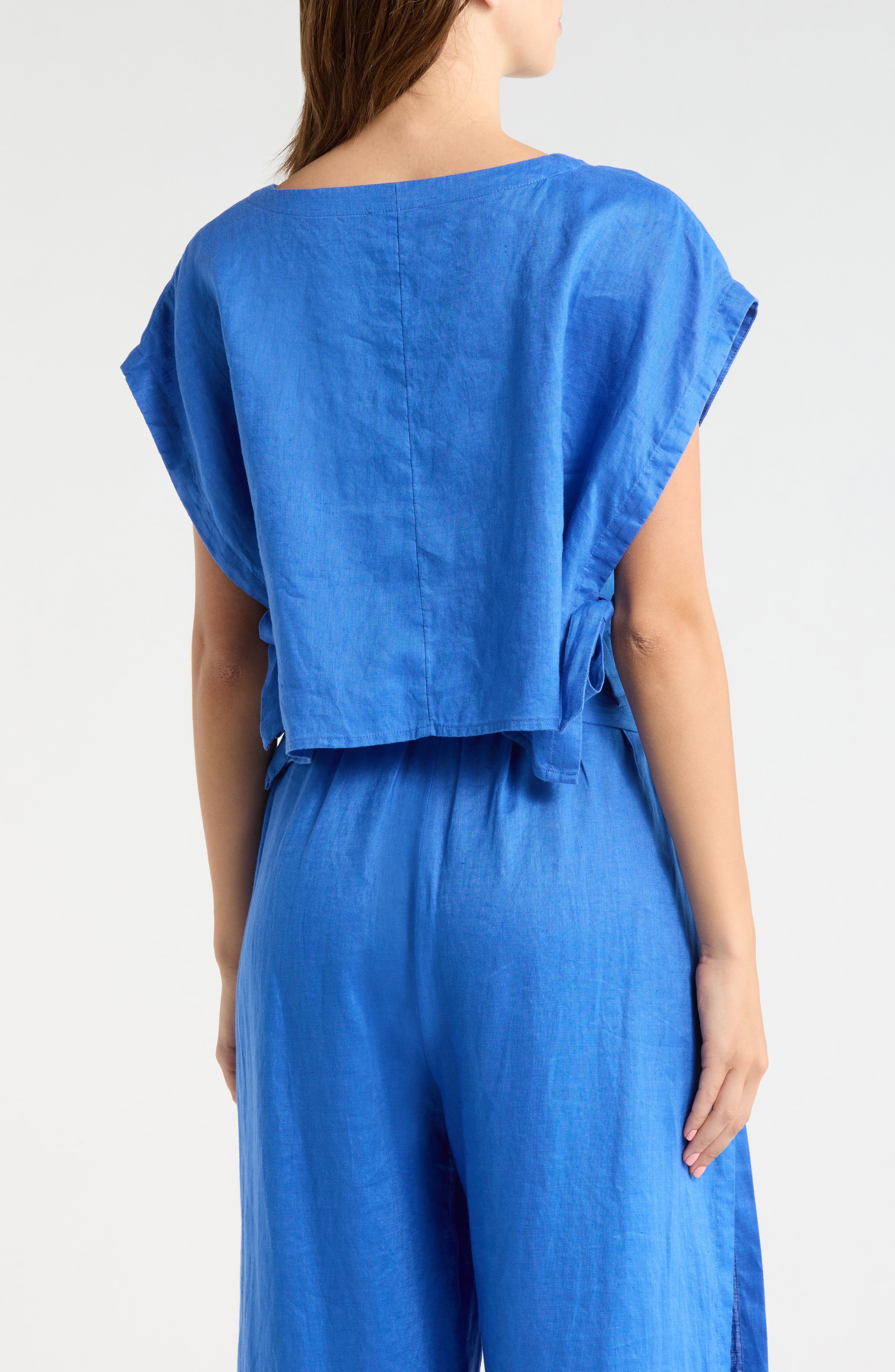 Cropped Linen Cover-Up Top - image 4