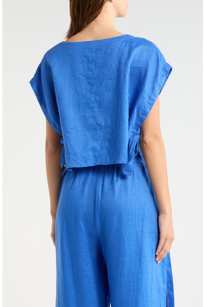 Cropped Linen Cover-Up Top, Alternate, color, SAPPHIRE BLUE