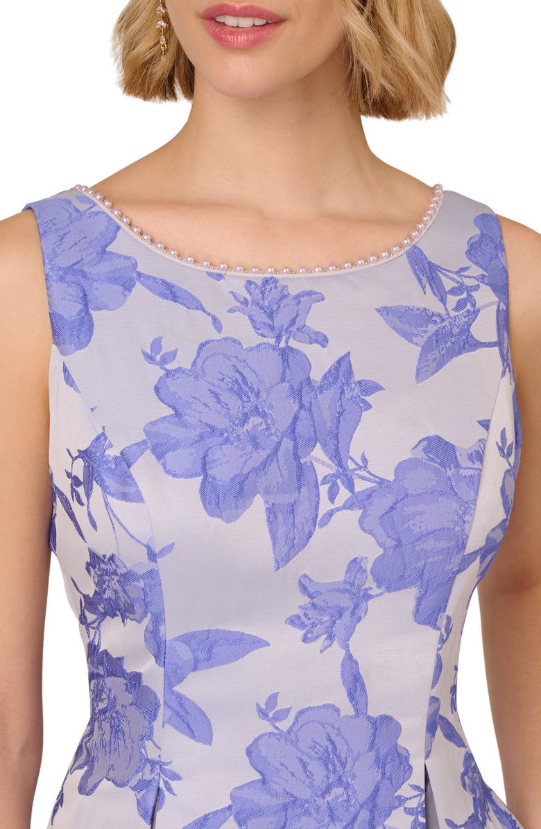 Adrianna Papell Floral Jacquard A-Line Dress, Alternate, color, 