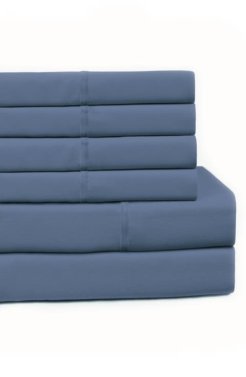 Pleat Detail 400 Thread Count Sheet Set with Bonus Pillowcases