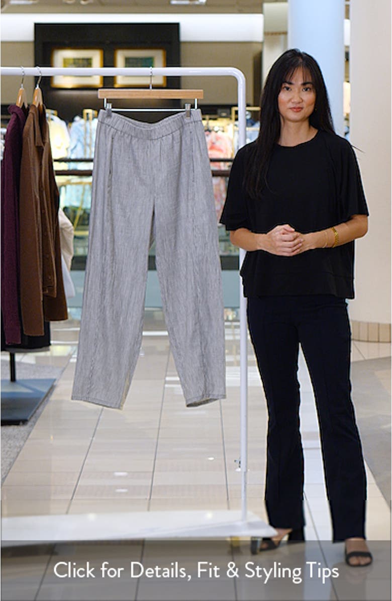 Stripe Linen Blend Ankle Pants, sales video thumbnail