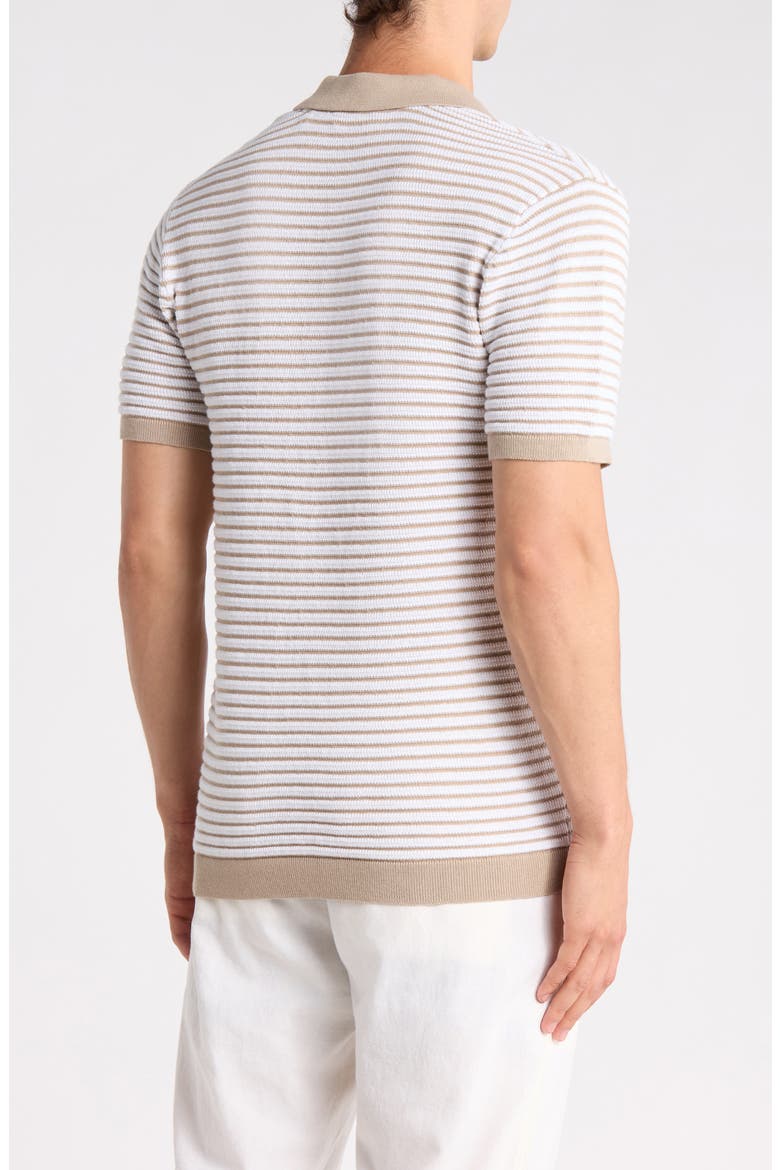 Wicher Stripe Knit Polo, Alternate, color, STRING COMBO