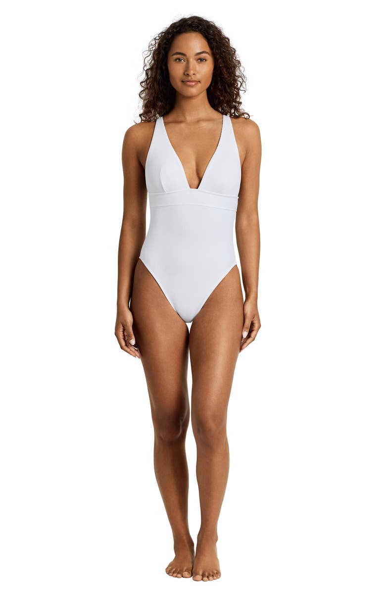 Lauren Ralph Lauren Modern Tall One-Piece Swimsuit, Alternate, color, White