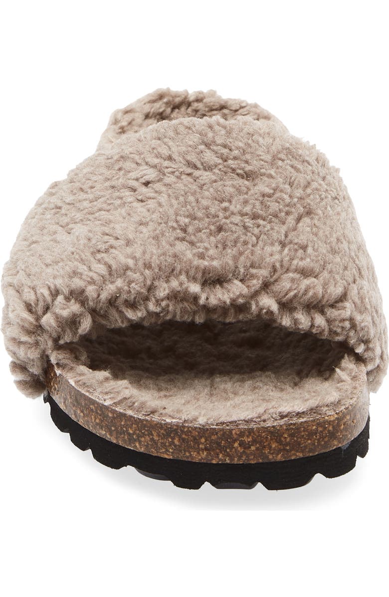 Cordani Mylie Faux Fur Slide Sandal, Alternate, color, Moon