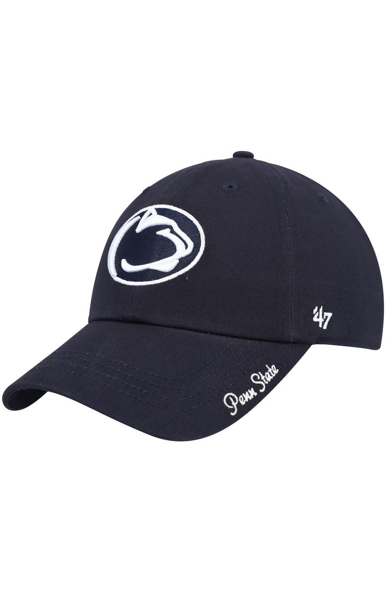 '47 Women's '47 Navy Penn State Nittany Lions Miata Clean Up Logo Adjustable Hat, Main, color,