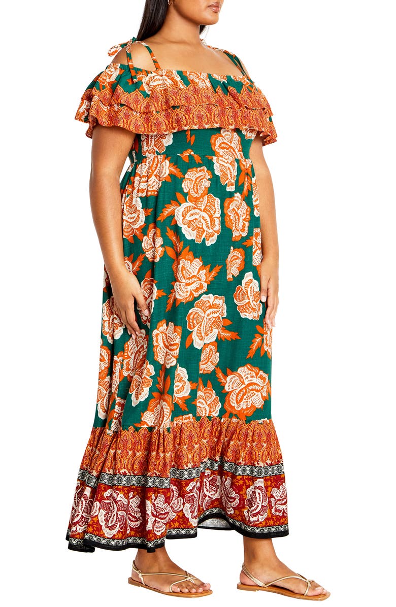 City Chic Runaway Cold Shoulder Midi Dress, Alternate, color, 