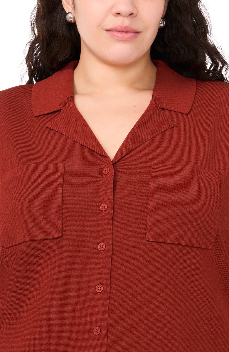 Halogen<sup>®</sup> Notched Collar Sweater Vest, Alternate, color, Burnt Henna