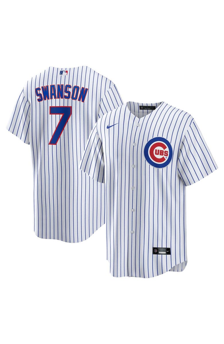 Nike Men's Nike Dansby Swanson White Chicago Cubs Replica Player Jersey, Main, color,