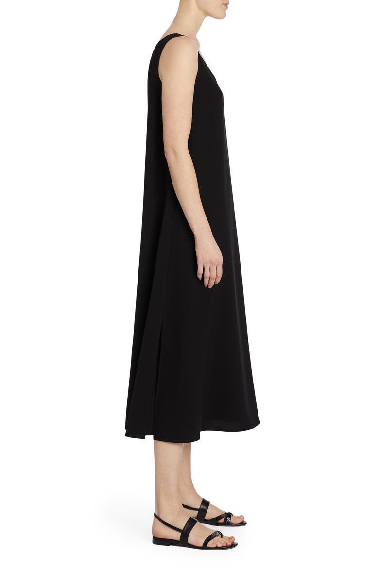 Harpin Buckle Detail Midi Tank Dress, Alternate, color, BLACK