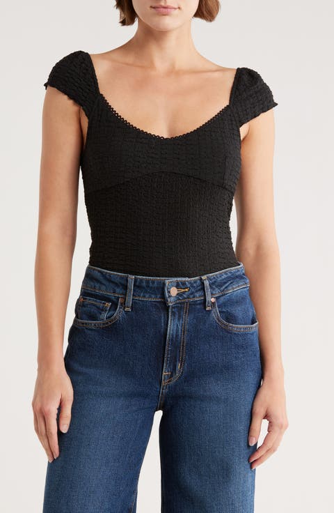 Sweetheart Neck Cap Sleeve Top