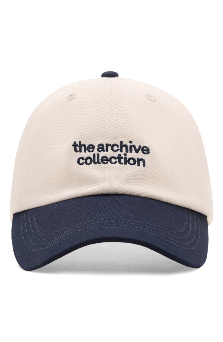 MANGO Embroidered Message Adjustable Baseball Cap, Main, color, Navy