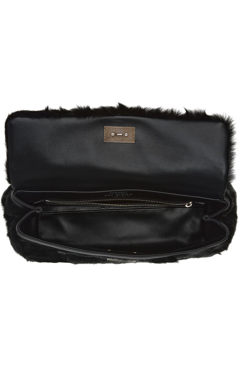 Dolce&Gabbana My Sicily East/West Genuine Calf Hair Top Handle Bag, Alternate, color, 8B956 Nero/ Nero
