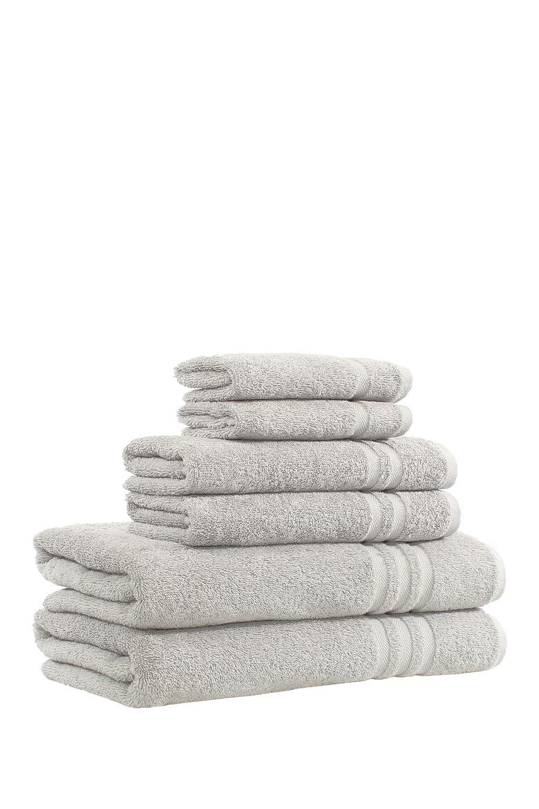 Denzi 6-Piece Towel Set - Grey, Alternate, color, GREY
