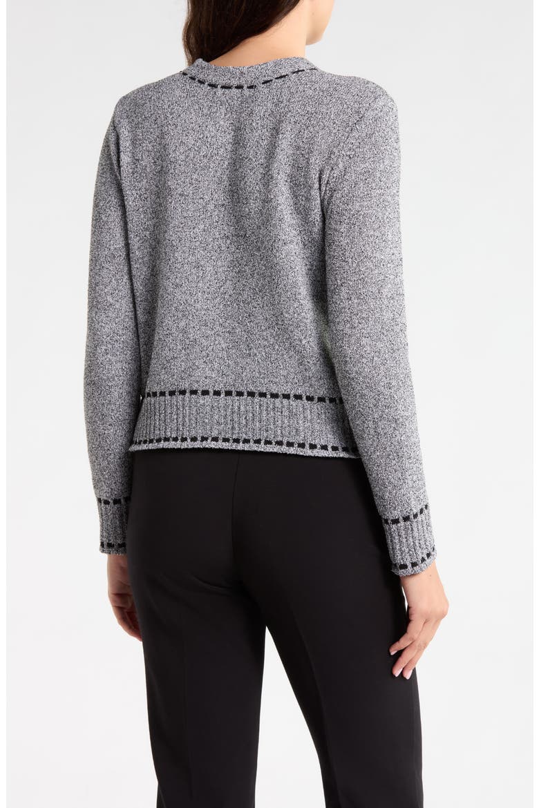 Tipped Button Front Cardigan Sweater, Alternate, color, BLACK BEAUTY COMBO