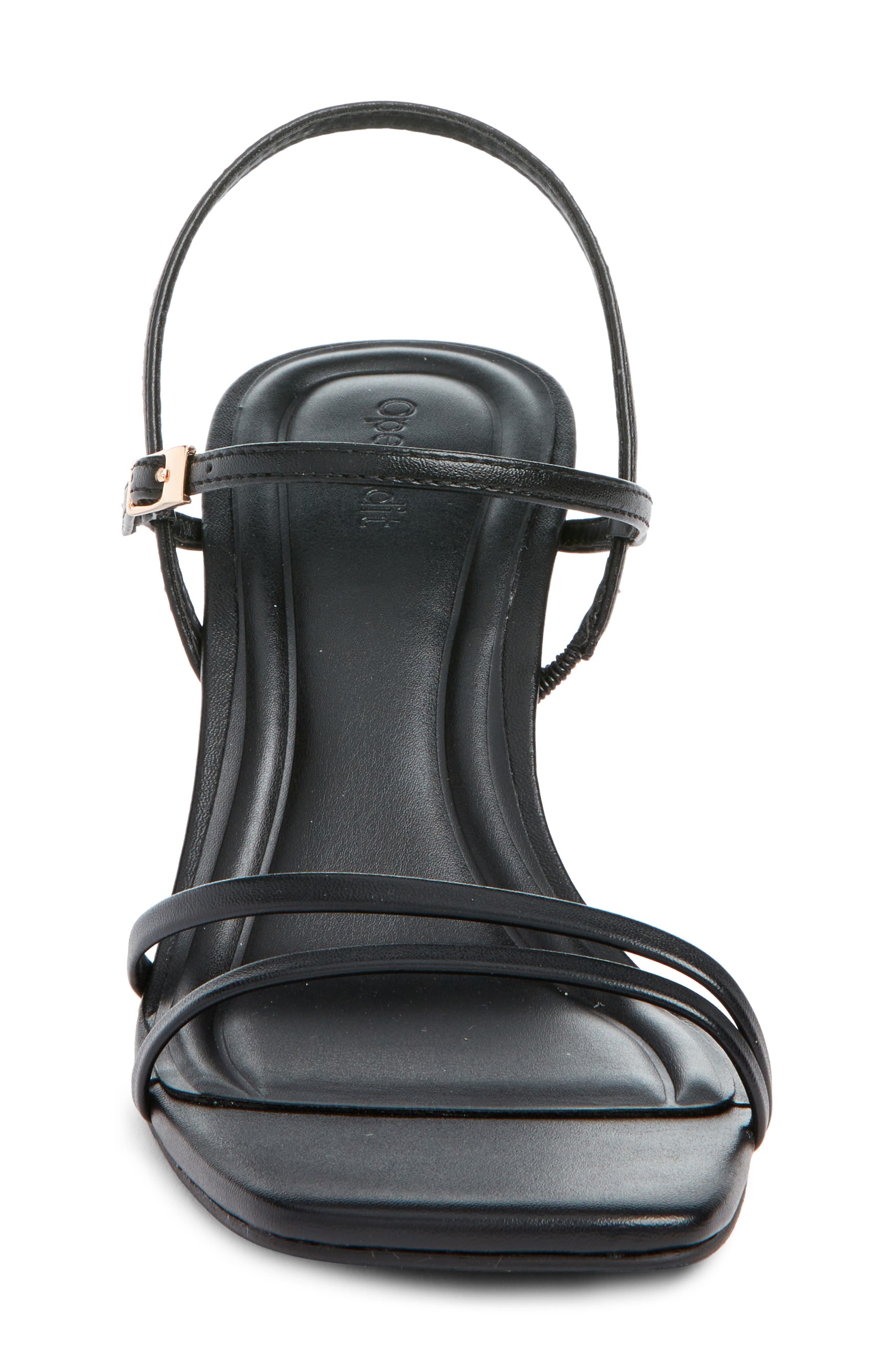 Open Edit Rania Square Toe Sandal, Alternate, color, Black