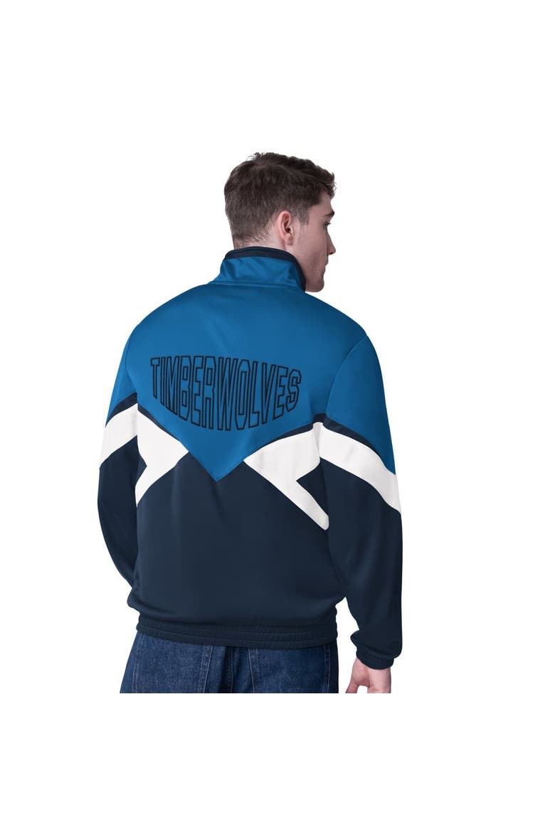 Men's Starter Blue Minnesota Timberwolves Rush Applique Full-Zip Track Jacket, Alternate, color, Blue