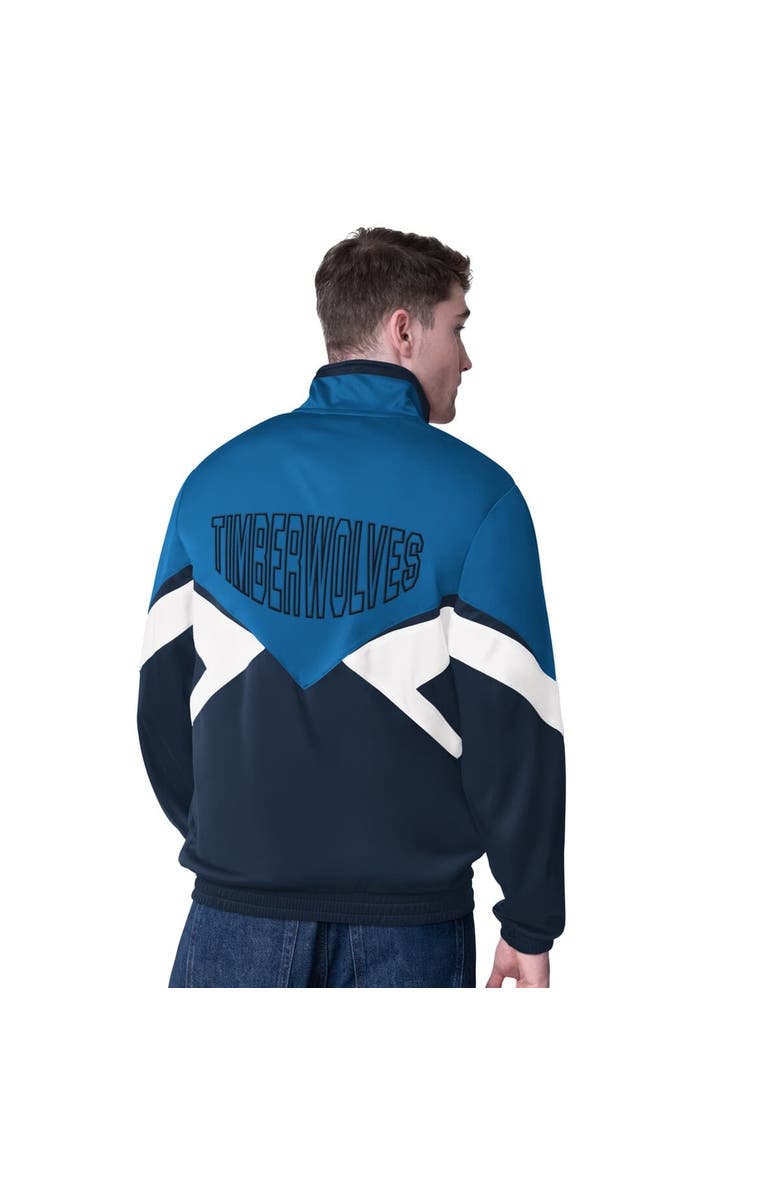 STARTER Men's Starter Blue Minnesota Timberwolves Rush Applique Full-Zip Track Jacket, Alternate, color, Blue