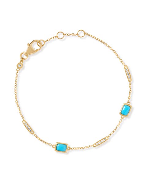 Gold Aurora Ridge Turquoise Station Bracelet
