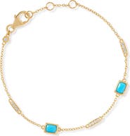 Astley Clarke Gold Aurora Ridge Turquoise Station Bracelet