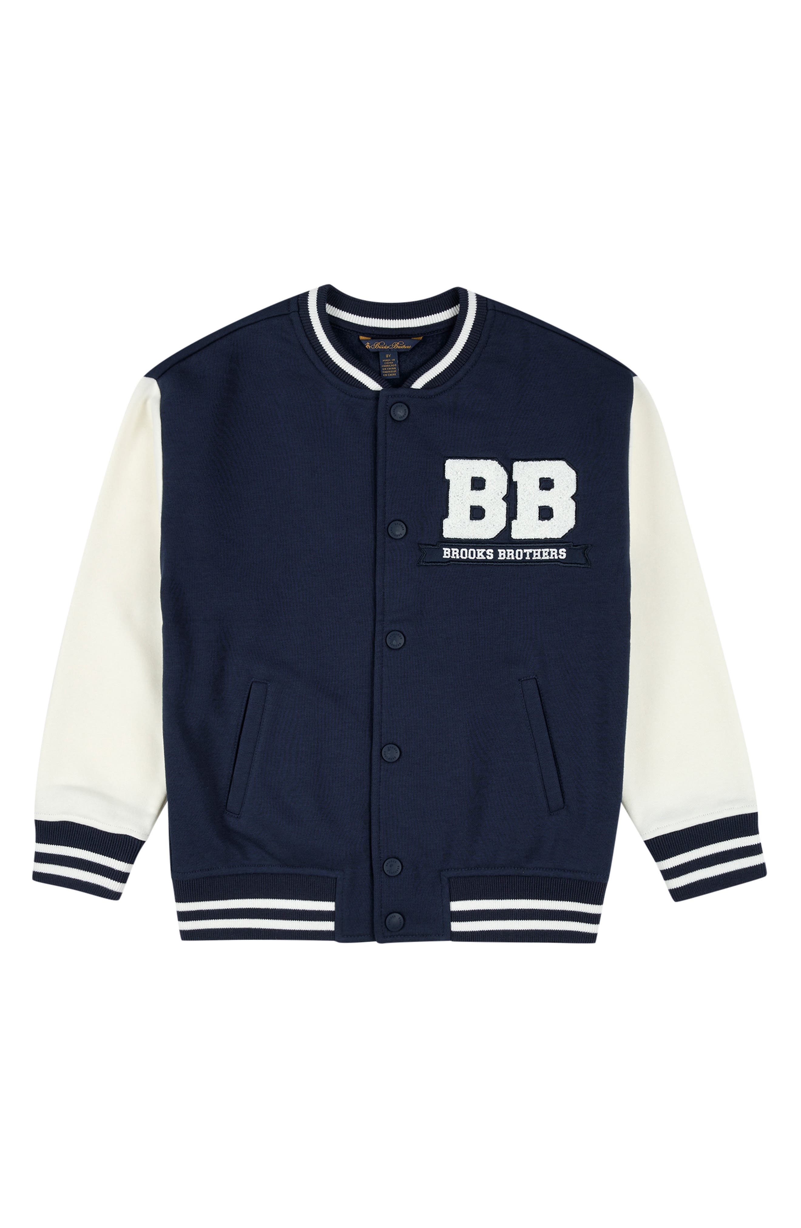 Brooks Brothers Kids' Logo Baseball Jacket