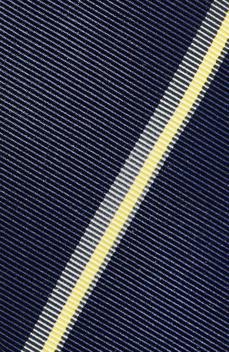 Thom Browne Shadow Stripe Silk & Cotton Mogador Tie, Alternate, color, Navy