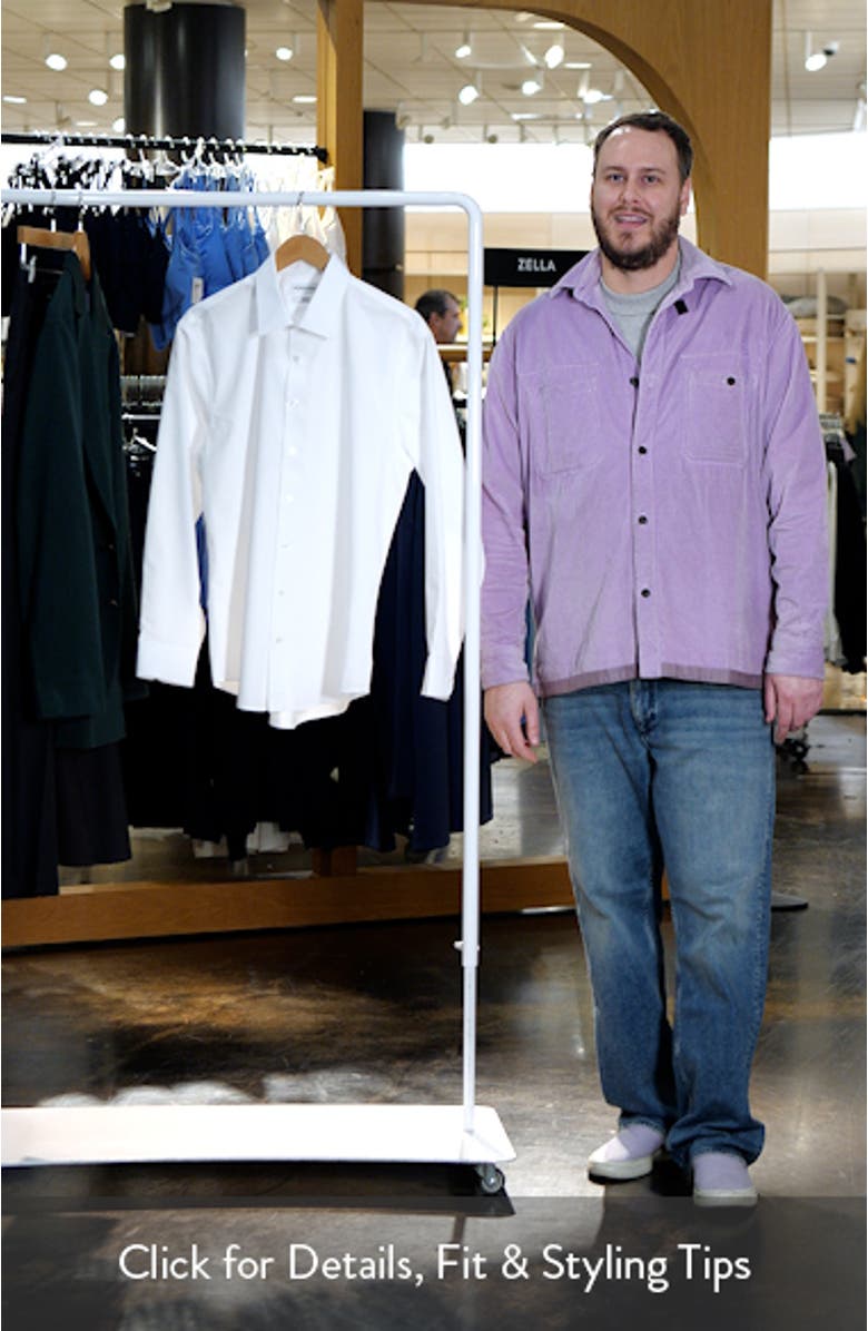 Non-Iron Trim Fit Solid Cotton Dress Shirt, sales video thumbnail