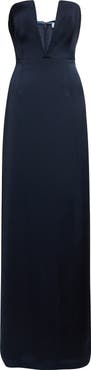 Ramy Brook Raquel Plunge Strapless Column Gown