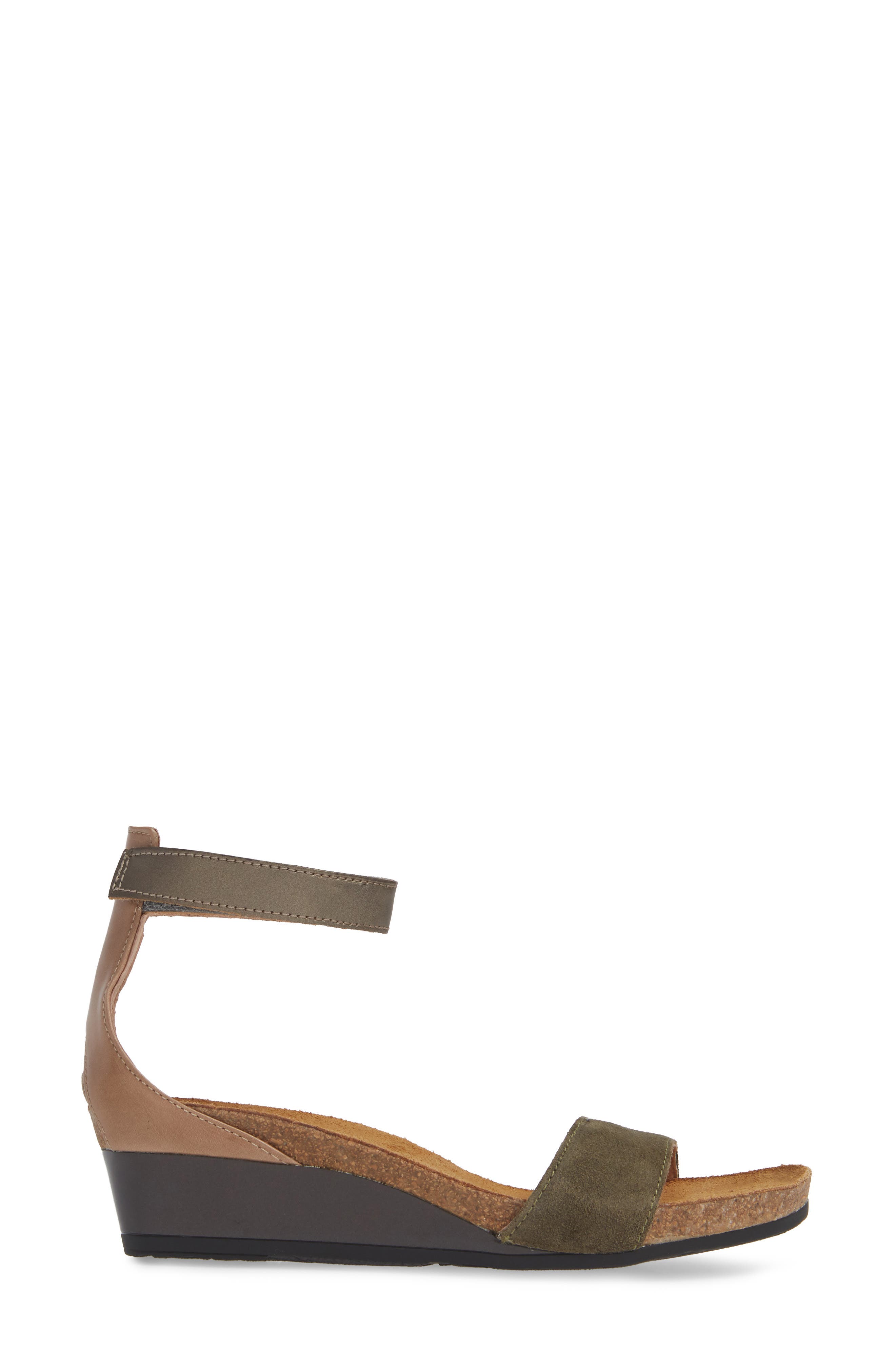 'Pixie' Sandal, Alternate, color, OLIVE SUEDE/ PEWTER LEATHER