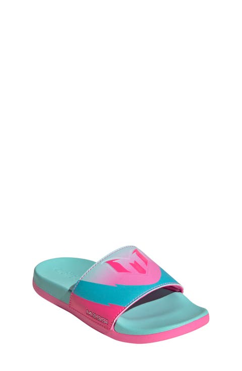 x Lionel Messi Kids' Adilette Comfort Messi Slide Sandal (Toddler, Little Kid & Big Kid)