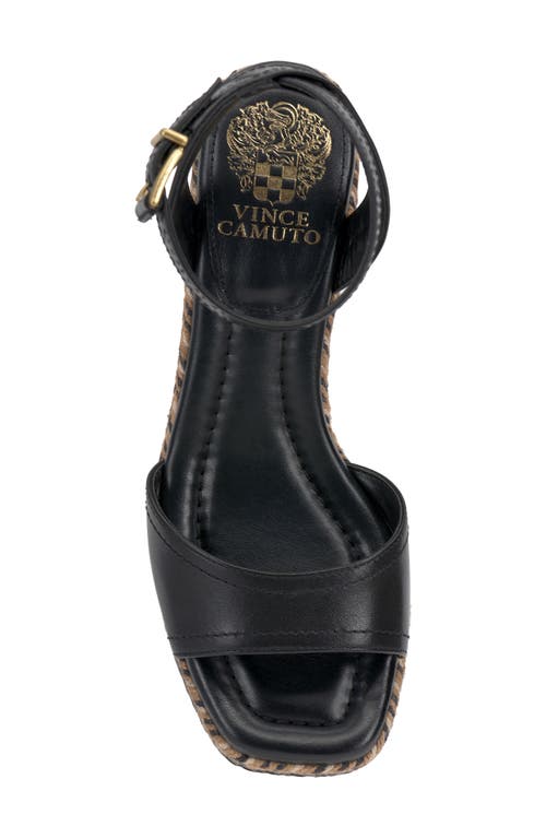 Vince Camuto Lilla Ankle Strap Platform Wedge In Black