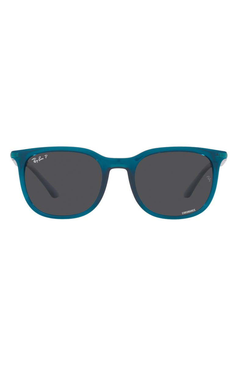 Ray-Ban 54mm Polarized Pillow Sunglasses, Main, color, Turquoise