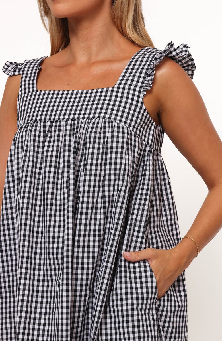 Petal & Pup Nola Check Sleeveless Minidress, Alternate, color, Black Gingham