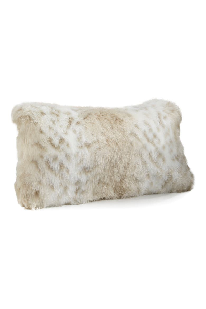 Limited Edition Faux Fur Pillow - 22"x12", Main, color, LYNX