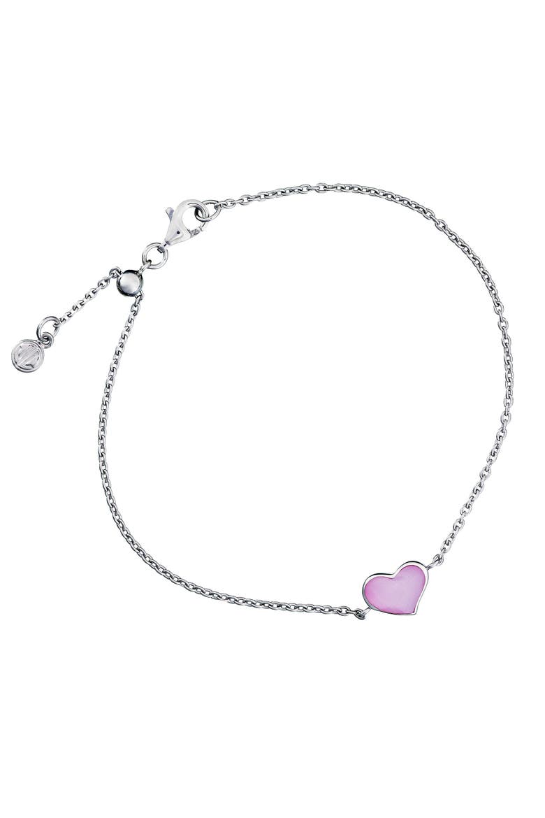 Heart Bracelet Set In Sterling Silver, Main, color, Pink