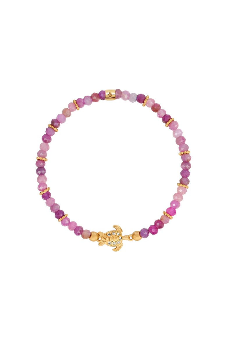 Spiritual Wisdom - Ruby Turtle Charm Bracelet, Main, color, Pink/Purple