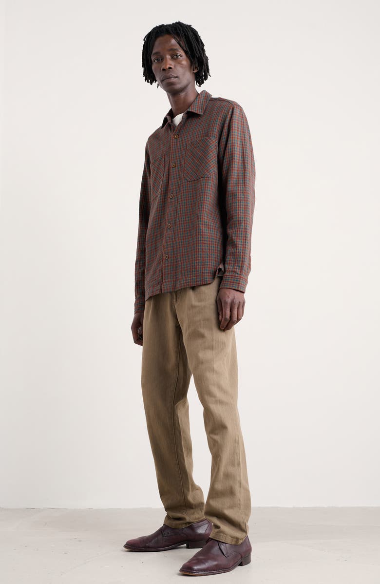 Seasalt Cornwall Rigging Check Textured Organic Cotton Button-Up Overshirt, Alternate, color, Freedom Zawn Pecan