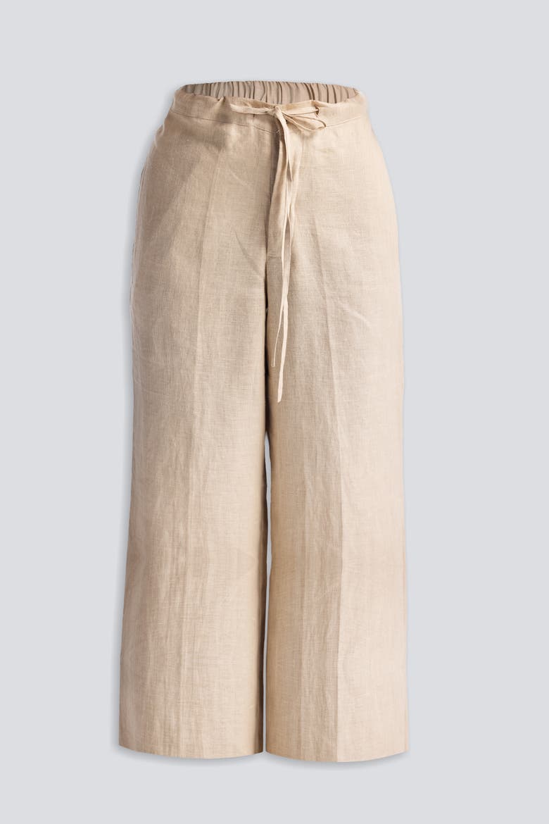 Sleeveless Hemp Jacket Set, Alternate, color, Neutral Beige