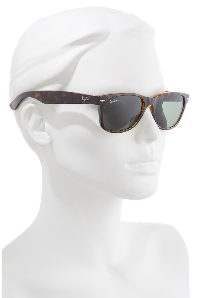 New Wayfarer 55mm Rectangular Sunglasses, Alternate, color, DARK TORTOISE