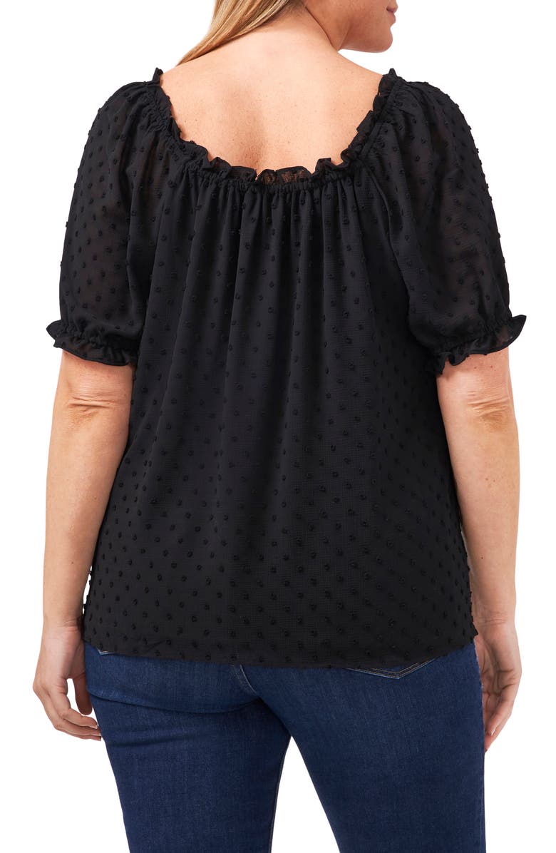 CeCe Square Neck Clip Dot Top, Alternate, color, 