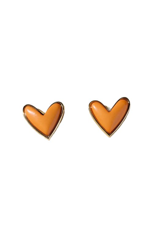 Nickel & Suede Sweetheart Stud Earrings