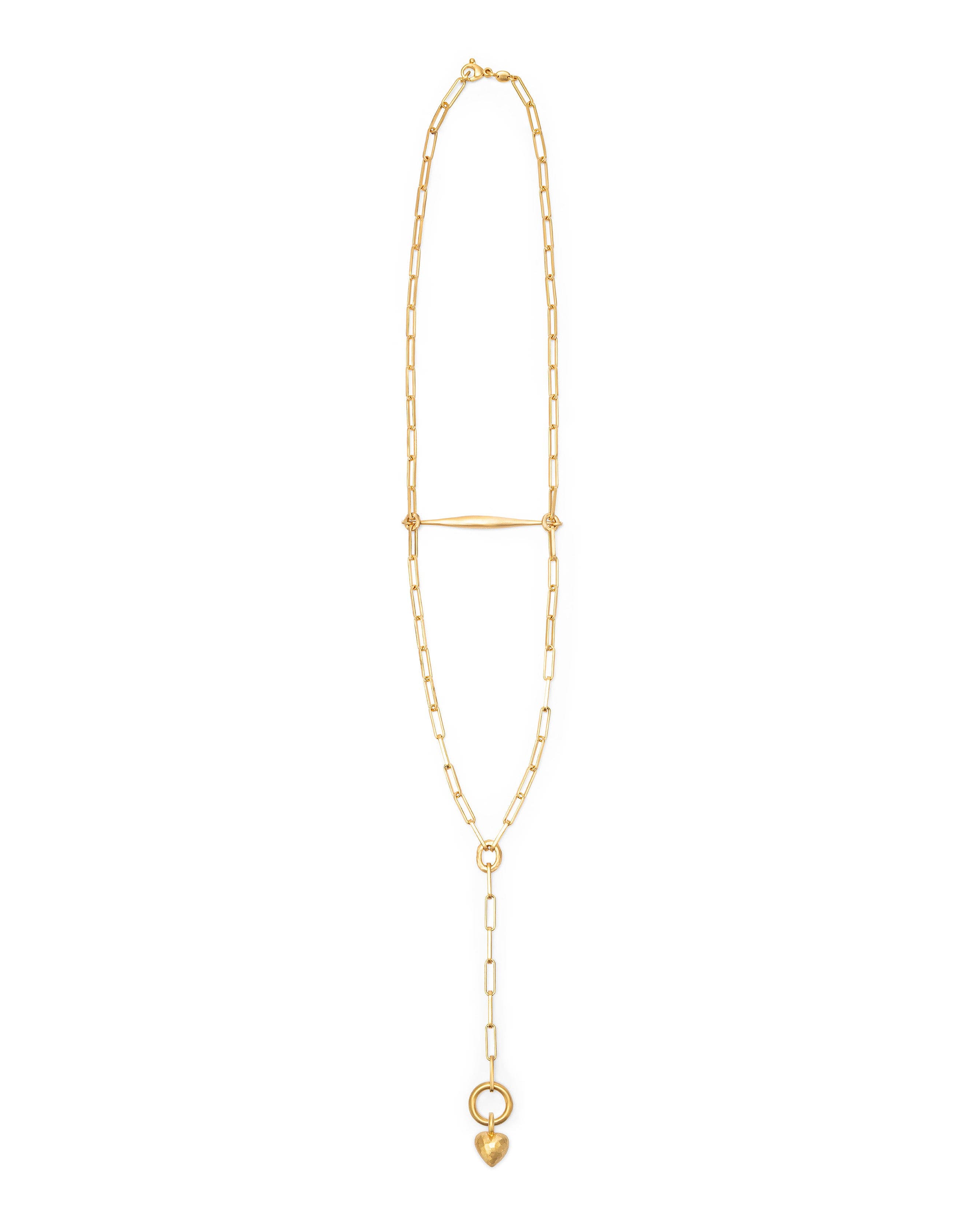Eloise Jewelry Spindle Necklace Clip Chain with Heart Charm (Women ...