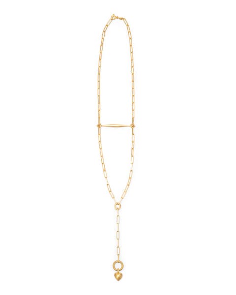 Spindle Necklace Clip Chain with Heart Charm