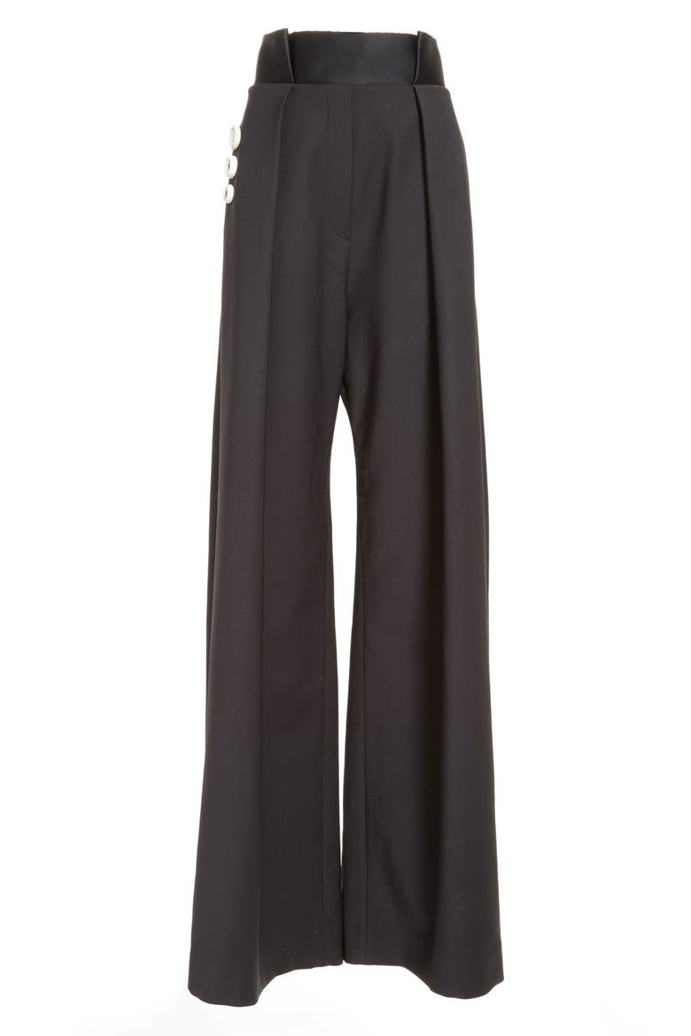 Star 80 Wide Leg Paperbag Pants, Alternate, color, BLACK