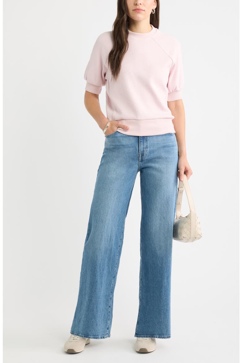 Bubble Sleeve Sweatshirt, Alternate, color, PINK CAKE