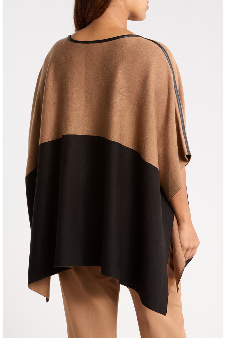 Colorblock Sweater Cape, Alternate, color, ANNE BLACK/VICUNA